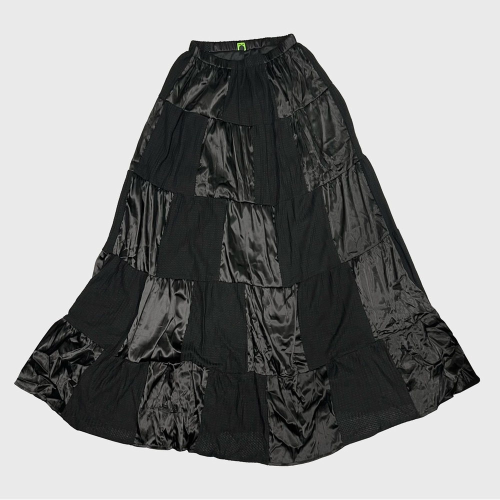 Black Patchwork Maxi Skirt Tunnelvision